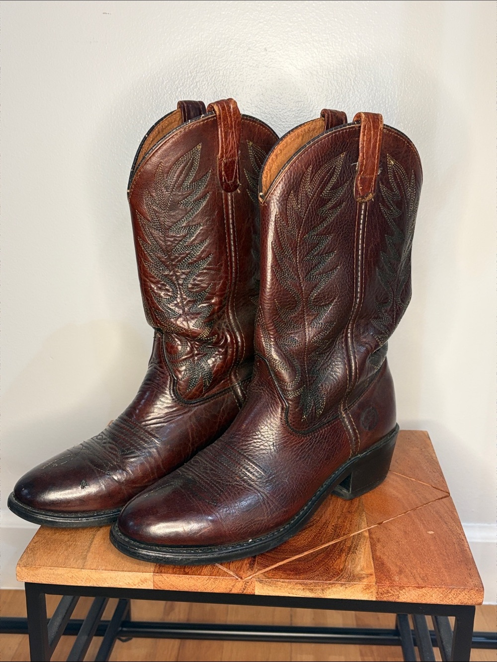Double H Men's Dark Brown Leather Western Cowboy Boots
